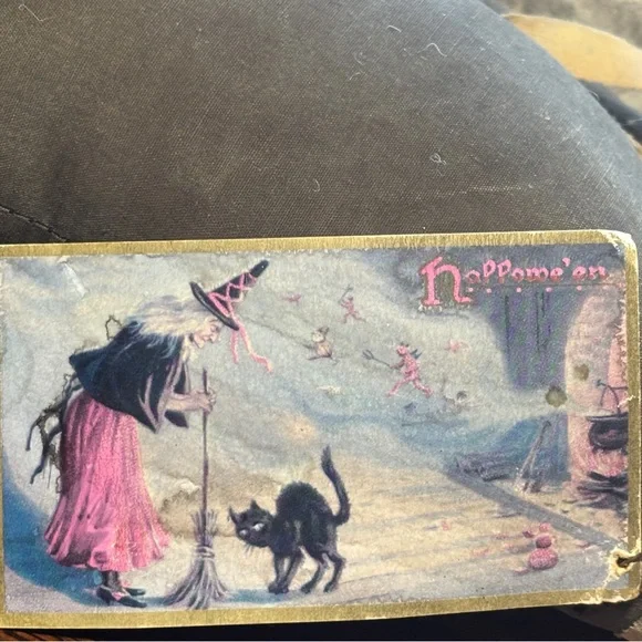 Primitive Orange pumpkin Black cat Halloween decor centerpiece Fall - Picture 5 of 5